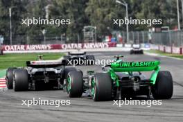 Nico Hulkenberg (GER) Haas VF-24 and Zhou Guanyu (CHN) Sauber C44 battle for position. 27.10.2024. Formula 1 World Championship, Rd 20, Mexican Grand Prix, Mexico City, Mexico, Race Day.