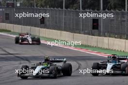 Lewis Hamilton (GBR) Mercedes AMG F1 W15 and George Russell (GBR) Mercedes AMG F1 W15 battle for position. 27.10.2024. Formula 1 World Championship, Rd 20, Mexican Grand Prix, Mexico City, Mexico, Race Day.