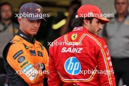 (L to R): Lando Norris (GBR) McLaren and pole sitter Carlos Sainz Jr (ESP) Ferrari in qualifying parc ferme. 26.10.2024. Formula 1 World Championship, Rd 20, Mexican Grand Prix, Mexico City, Mexico, Qualifying Day.