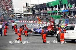 Yuki Tsunoda (JPN) RB VCARB 01 crashed during qualifying. 26.10.2024. Formula 1 World Championship, Rd 20, Mexican Grand Prix, Mexico City, Mexico, Qualifying Day.