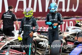 Lewis Hamilton (GBR) Mercedes AMG F1 and George Russell (GBR) Mercedes AMG F1 in qualifying parc ferme. 26.10.2024. Formula 1 World Championship, Rd 20, Mexican Grand Prix, Mexico City, Mexico, Qualifying Day.