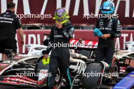 Lewis Hamilton (GBR) Mercedes AMG F1 and George Russell (GBR) Mercedes AMG F1 in qualifying parc ferme. 26.10.2024. Formula 1 World Championship, Rd 20, Mexican Grand Prix, Mexico City, Mexico, Qualifying Day.