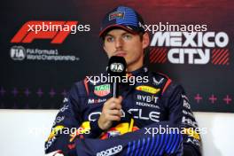 Max Verstappen (NLD) Red Bull Racing in the post qualifying FIA Press Conference. 26.10.2024. Formula 1 World Championship, Rd 20, Mexican Grand Prix, Mexico City, Mexico, Qualifying Day.