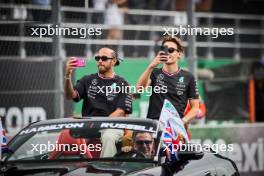 (L to R): Lewis Hamilton (GBR) Mercedes AMG F1 and George Russell (GBR) Mercedes AMG F1 on the drivers' parade. 27.10.2024. Formula 1 World Championship, Rd 20, Mexican Grand Prix, Mexico City, Mexico, Race Day.