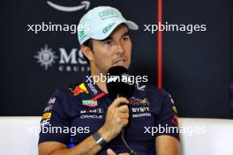 Sergio Perez (MEX) Red Bull Racing in the FIA Press Conference. 24.10.2024. Formula 1 World Championship, Rd 20, Mexican Grand Prix, Mexico City, Mexico, Preparation Day.