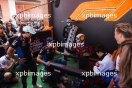 (L to R): Sergio Perez (MEX) Red Bull Racing; Max Verstappen (NLD) Red Bull Racing; Yuki Tsunoda (JPN) RB; and Liam Lawson (NZL) RB. 24.10.2024. Formula 1 World Championship, Rd 20, Mexican Grand Prix, Mexico City, Mexico, Preparation Day.