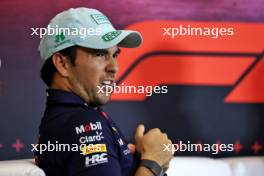 Sergio Perez (MEX) Red Bull Racing in the FIA Press Conference. 24.10.2024. Formula 1 World Championship, Rd 20, Mexican Grand Prix, Mexico City, Mexico, Preparation Day.