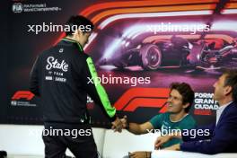 (L to R): Zhou Guanyu (CHN) Sauber and Felipe Drugovich (BRA) Aston Martin F1 Team, Reserve and Development Programme Driver in the FIA Press Conference. 24.10.2024. Formula 1 World Championship, Rd 20, Mexican Grand Prix, Mexico City, Mexico, Preparation Day.