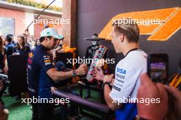 (L to R): Sergio Perez (MEX) Red Bull Racing with Liam Lawson (NZL) RB. 24.10.2024. Formula 1 World Championship, Rd 20, Mexican Grand Prix, Mexico City, Mexico, Preparation Day.