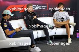 (L to R): Sergio Perez (MEX) Red Bull Racing; Nico Hulkenberg (GER) Haas F1 Team; and Pierre Gasly (FRA) Alpine F1 Team, in the FIA Press Conference. 24.10.2024. Formula 1 World Championship, Rd 20, Mexican Grand Prix, Mexico City, Mexico, Preparation Day.