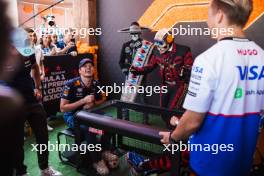 (L to R): Sergio Perez (MEX) Red Bull Racing; Max Verstappen (NLD) Red Bull Racing; Yuki Tsunoda (JPN) RB; and Liam Lawson (NZL) RB. 24.10.2024. Formula 1 World Championship, Rd 20, Mexican Grand Prix, Mexico City, Mexico, Preparation Day.