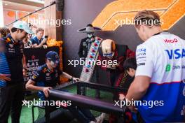 (L to R): Sergio Perez (MEX) Red Bull Racing; Max Verstappen (NLD) Red Bull Racing; Yuki Tsunoda (JPN) RB; and Liam Lawson (NZL) RB. 24.10.2024. Formula 1 World Championship, Rd 20, Mexican Grand Prix, Mexico City, Mexico, Preparation Day.