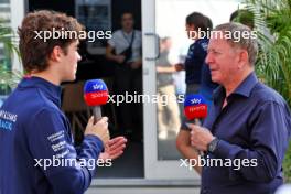 (L to R): Franco Colapinto (ARG) Williams Racing with Martin Brundle (GBR) Sky Sports F1 Commentator. 24.10.2024. Formula 1 World Championship, Rd 20, Mexican Grand Prix, Mexico City, Mexico, Preparation Day.