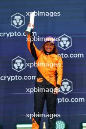 Bianca Bustamante (PHL) ART celebrates her second position on the podium. 05.05.2024. FIA Formula Academy, Rd 2, Race 2, Miami, Florida, USA, Sunday.