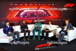 (L to R): James Vowles (GBR) Williams Racing Team Principal; Andrea Stella (ITA) McLaren Team Principal; Mike Krack (LUX) Aston Martin F1 Team, Team Principal; and Ayao Komatsu (JPN) Haas F1 Team Principal, in the FIA Press Conference. 23.08.2024. Formula 1 World Championship, Rd 15, Dutch Grand Prix, Zandvoort, Netherlands, Practice Day.