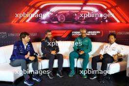 (L to R): James Vowles (GBR) Williams Racing Team Principal; Andrea Stella (ITA) McLaren Team Principal; Mike Krack (LUX) Aston Martin F1 Team, Team Principal; and Ayao Komatsu (JPN) Haas F1 Team Principal, in the FIA Press Conference. 23.08.2024. Formula 1 World Championship, Rd 15, Dutch Grand Prix, Zandvoort, Netherlands, Practice Day.