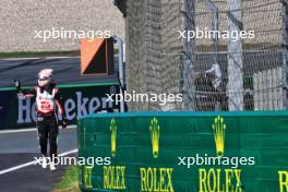 Nico Hulkenberg (GER) Haas F1 Team walks back to the pits after he crashed in the second practice session. 23.08.2024. Formula 1 World Championship, Rd 15, Dutch Grand Prix, Zandvoort, Netherlands, Practice Day.