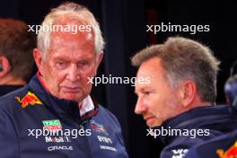 Dr Helmut Marko (AUT) Red Bull Motorsport Consultant and Christian Horner (GBR) Red Bull Racing Team Principal. 23.08.2024. Formula 1 World Championship, Rd 15, Dutch Grand Prix, Zandvoort, Netherlands, Practice Day.