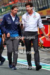 (L to R): James Vowles (GBR) Williams Racing Team Principal with Toto Wolff (GER) Mercedes AMG F1 Shareholder and Executive Director. 25.08.2024. Formula 1 World Championship, Rd 15, Dutch Grand Prix, Zandvoort, Netherlands, Race Day.