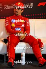 Charles Leclerc (MON) Ferrari in the post race FIA Press Conference. 25.08.2024. Formula 1 World Championship, Rd 15, Dutch Grand Prix, Zandvoort, Netherlands, Race Day.