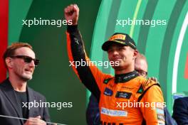 Race winner Lando Norris (GBR) McLaren celebrates on the podium. 25.08.2024. Formula 1 World Championship, Rd 15, Dutch Grand Prix, Zandvoort, Netherlands, Race Day.