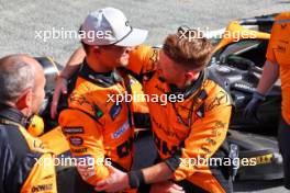 Race winner Lando Norris (GBR) McLaren celebrates with the team in parc ferme. 25.08.2024. Formula 1 World Championship, Rd 15, Dutch Grand Prix, Zandvoort, Netherlands, Race Day.