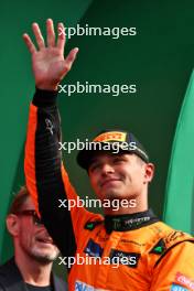 Race winner Lando Norris (GBR) McLaren celebrates on the podium. 25.08.2024. Formula 1 World Championship, Rd 15, Dutch Grand Prix, Zandvoort, Netherlands, Race Day.