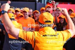 Zak Brown (USA) McLaren Executive Director celebrates with the team. 25.08.2024. Formula 1 World Championship, Rd 15, Dutch Grand Prix, Zandvoort, Netherlands, Race Day.