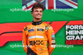 Race winner Lando Norris (GBR) McLaren celebrates on the podium. 25.08.2024. Formula 1 World Championship, Rd 15, Dutch Grand Prix, Zandvoort, Netherlands, Race Day.