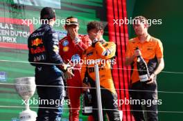 Max Verstappen (NLD), Red Bull Racing Lando Norris (GBR), McLaren F1 Team Charles Leclerc (FRA), Scuderia Ferrari  25.08.2024. Formula 1 World Championship, Rd 15, Dutch Grand Prix, Zandvoort, Netherlands, Race Day.