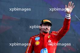 Charles Leclerc (MON) Ferrari celebrates his third position on the podium. 25.08.2024. Formula 1 World Championship, Rd 15, Dutch Grand Prix, Zandvoort, Netherlands, Race Day.