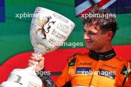 Race winner Lando Norris (GBR) McLaren celebrates on the podium. 25.08.2024. Formula 1 World Championship, Rd 15, Dutch Grand Prix, Zandvoort, Netherlands, Race Day.