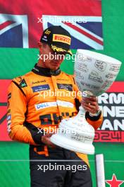 Race winner Lando Norris (GBR) McLaren celebrates on the podium. 25.08.2024. Formula 1 World Championship, Rd 15, Dutch Grand Prix, Zandvoort, Netherlands, Race Day.