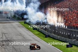 Race winner Lando Norris (GBR) McLaren MCL38 at the end of the race. 25.08.2024. Formula 1 World Championship, Rd 15, Dutch Grand Prix, Zandvoort, Netherlands, Race Day.