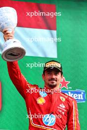 Charles Leclerc (MON) Ferrari celebrates his third position on the podium. 25.08.2024. Formula 1 World Championship, Rd 15, Dutch Grand Prix, Zandvoort, Netherlands, Race Day.