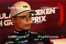 Lando Norris (GBR) McLaren in the post race FIA Press Conference. 25.08.2024. Formula 1 World Championship, Rd 15, Dutch Grand Prix, Zandvoort, Netherlands, Race Day.