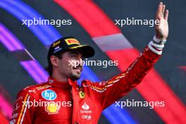 Charles Leclerc (MON) Ferrari celebrates his third position on the podium. 25.08.2024. Formula 1 World Championship, Rd 15, Dutch Grand Prix, Zandvoort, Netherlands, Race Day.