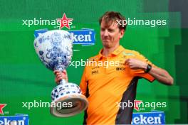 William Joseph (GBR) McLaren Race Engineer celebrates on the podium. 25.08.2024. Formula 1 World Championship, Rd 15, Dutch Grand Prix, Zandvoort, Netherlands, Race Day.