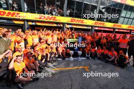 Race winner Lando Norris (GBR) McLaren celebrates with the team. 25.08.2024. Formula 1 World Championship, Rd 15, Dutch Grand Prix, Zandvoort, Netherlands, Race Day.