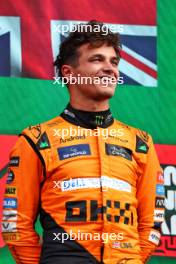 Race winner Lando Norris (GBR) McLaren celebrates on the podium. 25.08.2024. Formula 1 World Championship, Rd 15, Dutch Grand Prix, Zandvoort, Netherlands, Race Day.