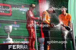 Lando Norris (GBR), McLaren F1 Team Charles Leclerc (FRA), Scuderia Ferrari  25.08.2024. Formula 1 World Championship, Rd 15, Dutch Grand Prix, Zandvoort, Netherlands, Race Day.