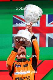 Race winner Lando Norris (GBR) McLaren celebrates on the podium. 25.08.2024. Formula 1 World Championship, Rd 15, Dutch Grand Prix, Zandvoort, Netherlands, Race Day.