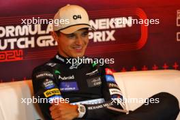 Lando Norris (GBR) McLaren in the post race FIA Press Conference. 25.08.2024. Formula 1 World Championship, Rd 15, Dutch Grand Prix, Zandvoort, Netherlands, Race Day.