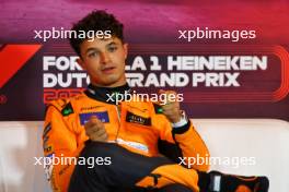 Lando Norris (GBR) McLaren in the post qualifying FIA Press Conference. 24.08.2024. Formula 1 World Championship, Rd 15, Dutch Grand Prix, Zandvoort, Netherlands, Qualifying Day.