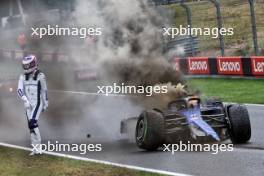 Logan Sargeant (USA) Williams Racing FW46 crashed in the third practice session.