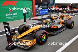 Lando Norris (GBR) McLaren MCL38, pole position, in qualifying parc ferme. 24.08.2024. Formula 1 World Championship, Rd 15, Dutch Grand Prix, Zandvoort, Netherlands, Qualifying Day.