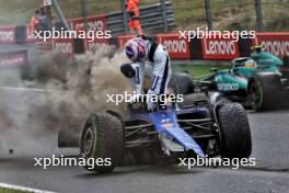 Logan Sargeant (USA) Williams Racing FW46 crashed in the third practice session. 24.08.2024. Formula 1 World Championship, Rd 15, Dutch Grand Prix, Zandvoort, Netherlands, Qualifying Day.