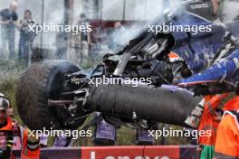 The Williams Racing FW46 of Logan Sargeant (USA) Williams Racing FW46 is recovered back to the pits on the back of a truck after he crashed in the third practice session. 24.08.2024. Formula 1 World Championship, Rd 15, Dutch Grand Prix, Zandvoort, Netherlands, Qualifying Day.