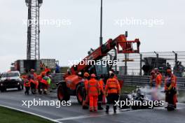 Marshals clear the circuit after Logan Sargeant (USA) Williams Racing FW46 crashed in the third practice session. 24.08.2024. Formula 1 World Championship, Rd 15, Dutch Grand Prix, Zandvoort, Netherlands, Qualifying Day.