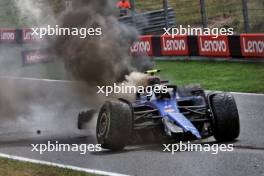 Logan Sargeant (USA) Williams Racing FW46 crashed in the third practice session. 24.08.2024. Formula 1 World Championship, Rd 15, Dutch Grand Prix, Zandvoort, Netherlands, Qualifying Day.